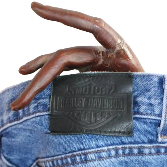 Harley-Davidson Vintage Old School Biker Blue Fade Bootcut Jeans, Size 3… - Picture 7 of 8